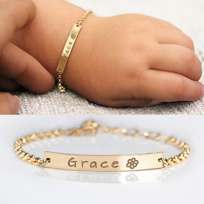 Custom Baby Name Bracelet Stainless Steel Adjustable Baby Toddler Child ID Bracelet